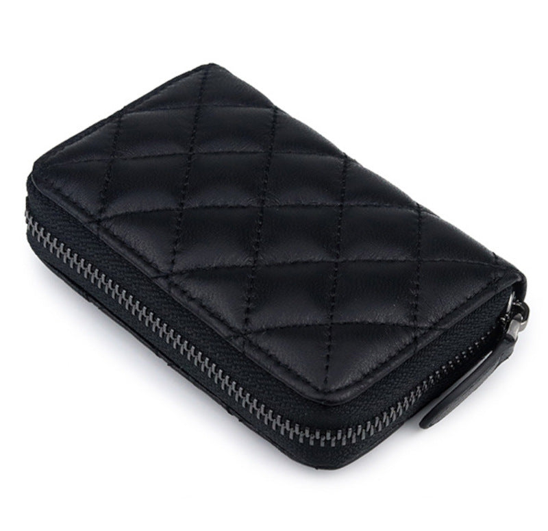 羊革財布 ラムスキン財布 マトラッセ財布 本革二つ折り財布 ラウンドファスナー 黒 グリーン ピンク ベージュ