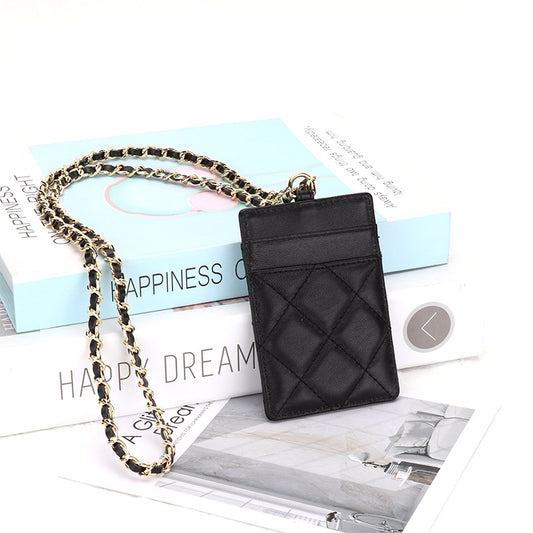 本革カードケース ラムスキンカードケース マトラッセ 本革IDホルダー 黒 ピンク ベージュ