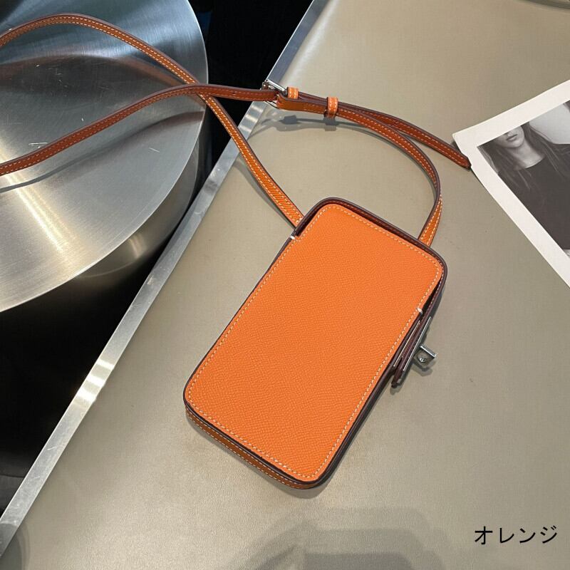 本革スマホケース 本革iphoneケースショルダーストラップ付 エプソン革 黒 茶 グレー ショルダーウォレット