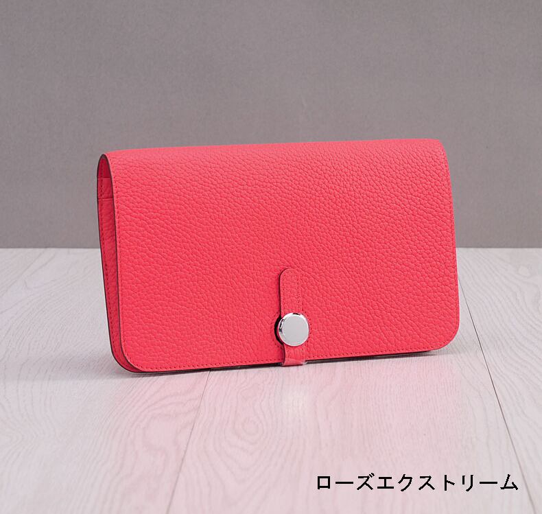 ドゴン風長財布 トリヨンクレマンス ブラック グレー エトゥープ